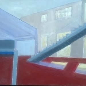Gare du Nord – The Staircase 35 x 46 Oil on board 2024