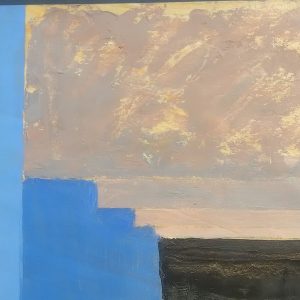 Sea Wall 28 x 40 cms. Oil on prepared card laid on a mount.